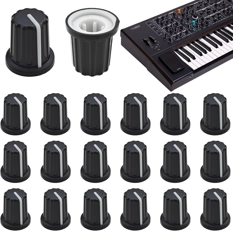 Capiant 20 PCS D Type Potentiometer Knobs, Plastic Volume Tone Knobs, for Encoder Electric Guitar Speaker Mixer Board DJ Controller Mixer Console 270 Degrees - Image 1